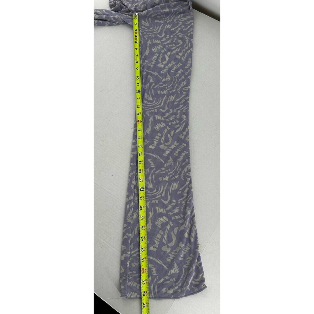 Skims Mesh Pants Sz M Purple Lilac Flare Abstract Logo High Waist Lounge - Picture 10 of 10